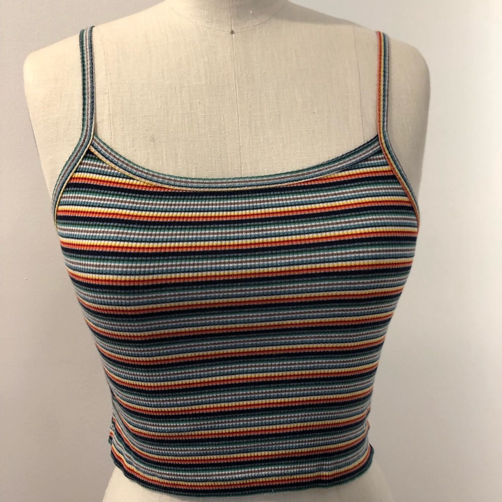 Blue Colorful Striped Brandy Top